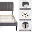 Double Size Upholstered Beds, Modern Platform Bed Frame With Adjustable Headboard, Wooden Slats Support, No Box Spring Needed, Easy to Assembly-360428777