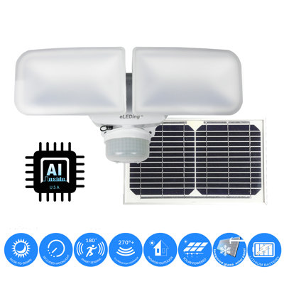 Plafonnier encastré à énergie solaire blanche à DEL 2 lumières H 17 po