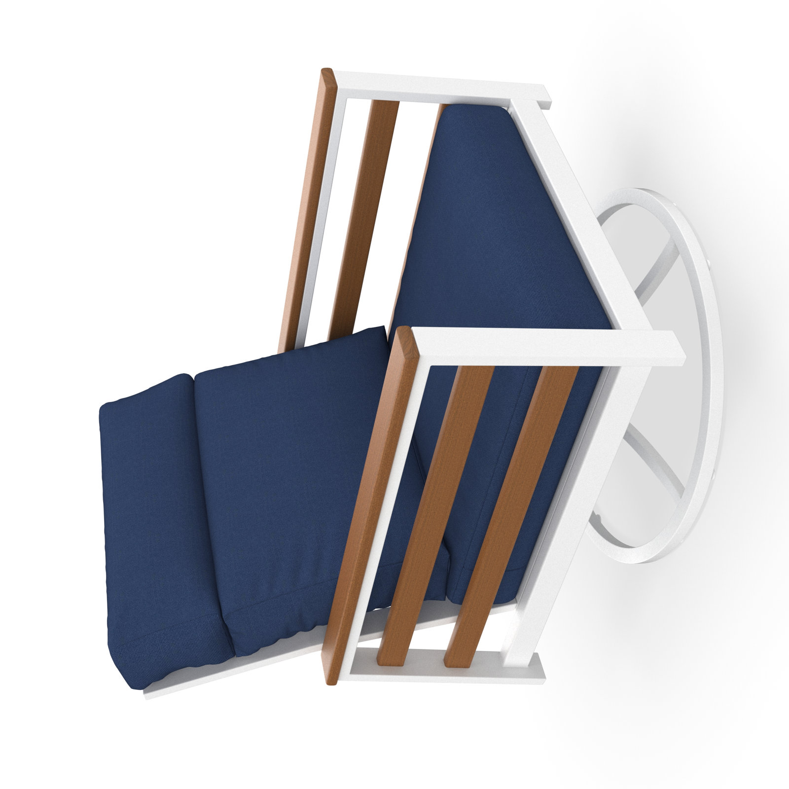 Townsend Sunbrella® Swivel Patio Lounge Chair, Canvas Navy, Brown