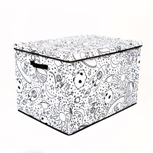 Grand coffre à colorier pour enfant avec paravent amovible et paquet de 4 marqueurs lavables