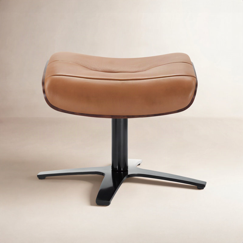 Dillon Leather Ottoman, Boston Saddle