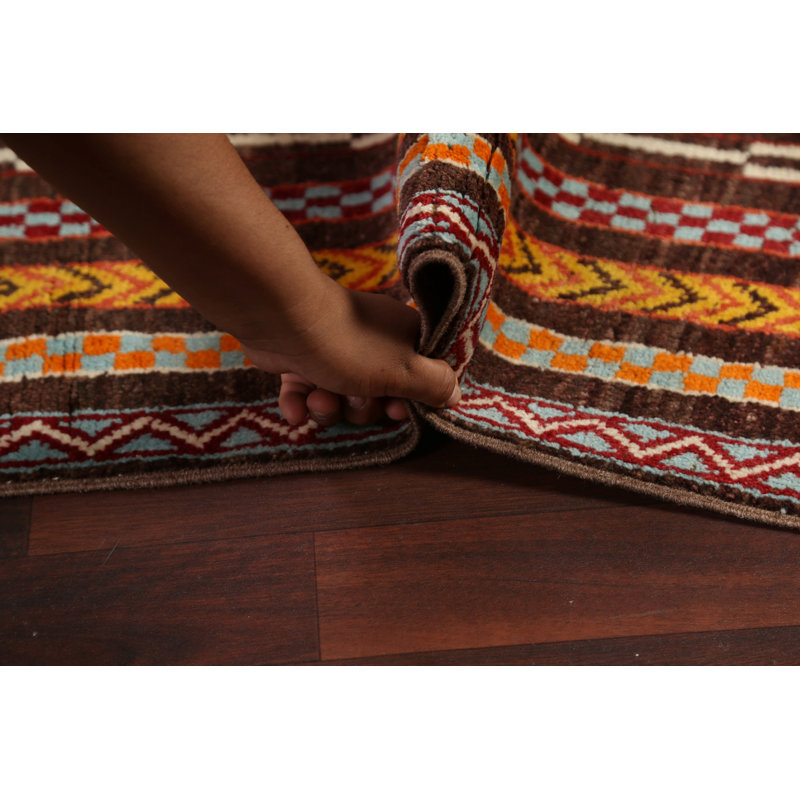 One-of-a-Kind Runner Hand-Knotted 2'2" X 6'1" Wool Brown Area Rug