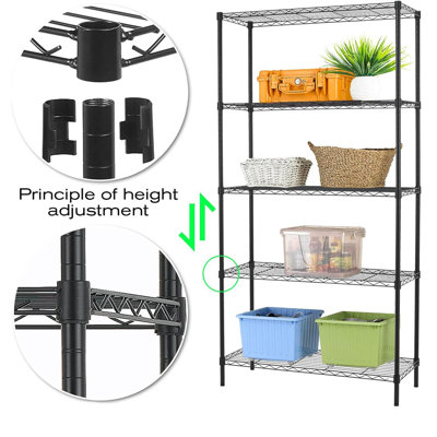 5 Tier Metal Wire Adjustable Shelving Units