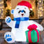 Ours polaire de Noël gonflable 4 pi avec décoration cadeau