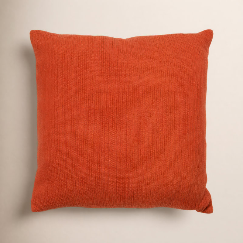 Brocka Textured Cotton Throw Pillow, Red