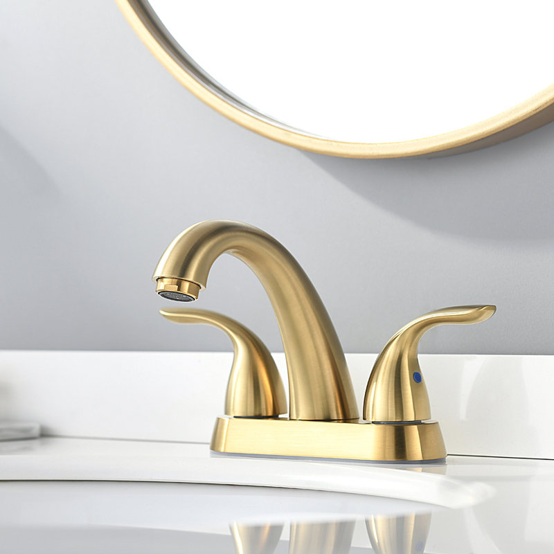 Robinet de salle de bain à ensemble central avec bonde, Or brossé