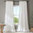 Linen blend Semi Sheer Curtains Rod Pocket Back Tab solid color Drapes（set of 2）-525499843-525499900