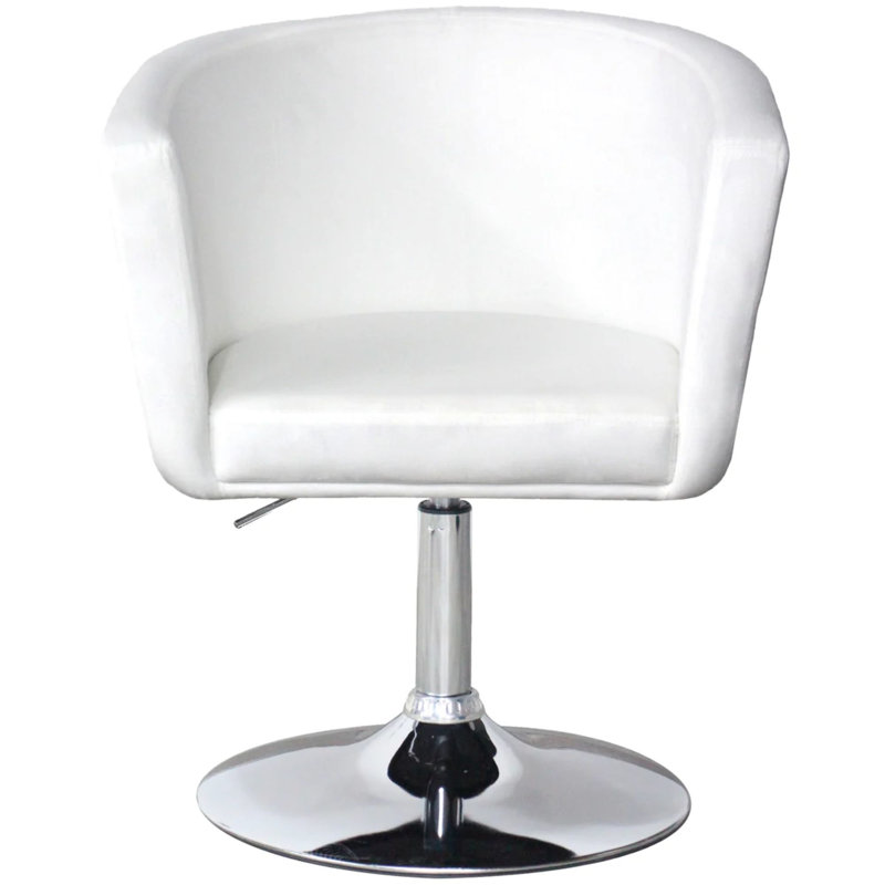 Simone Vanity Swivel Armchair with 360 Degree Rotation, Modern Makeup Seat with Adjustable Height, White