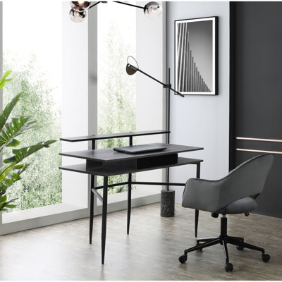 Office Desk with 1 Drawer and Top Storage Shelves