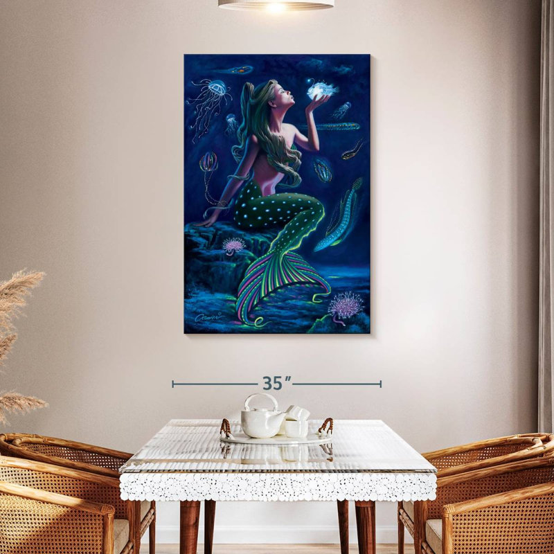 Ashelle sirène bioluminescente, H 48 po x l 32 po