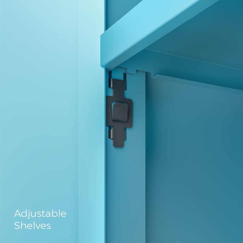 Graphite Gray 36-Inch Steel Wall-Mount Storage Cabinet with Adjustable Shelf