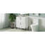 Meuble-lavabo avec lavabo en céramique Damos, équipé de poignées verticales et de tiroirs pleine extension, meuble-lavabo autoportant avec glissières de tiroir à fermeture en douceur-1864792979