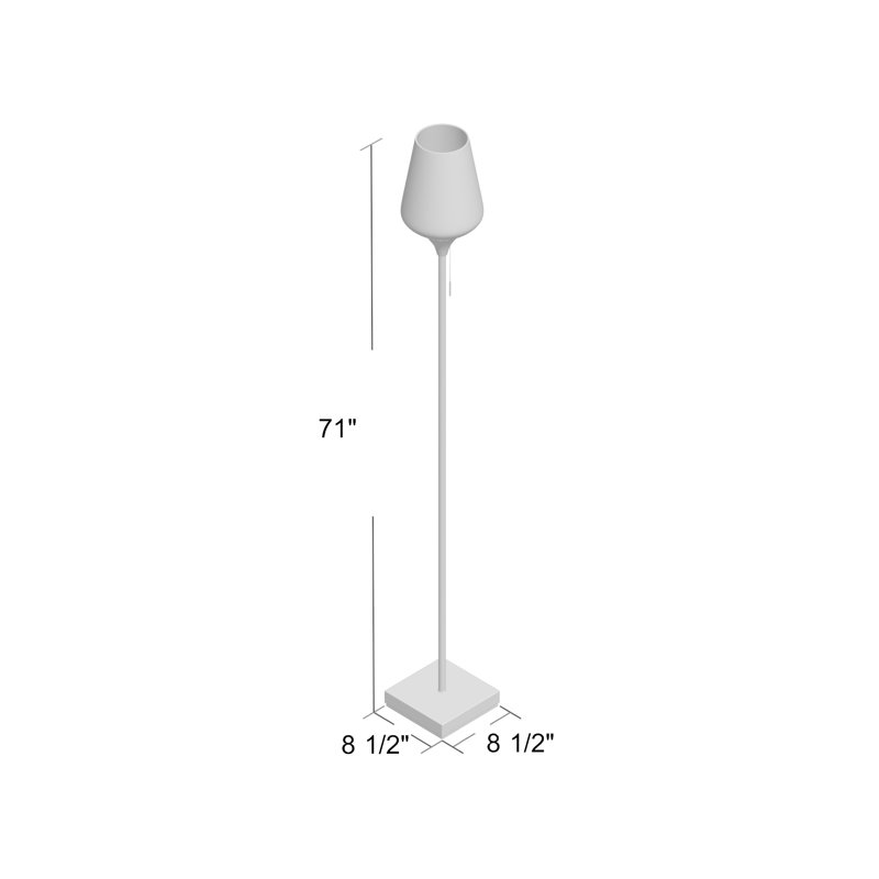 Derry 71'' Torchiere Floor Lamp, Brushed Steel