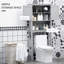 Armoire de rangement au-dessus de la toilette moderne, organisateur de salle de bain à double porte avec tablette intérieure réglable et tablette ouverte, gris
