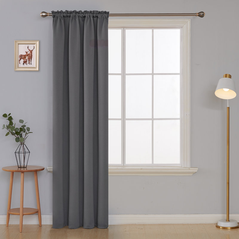 Halide Room Darkening Curtain Single Panel, Dark Gray, 52" W x 54" L