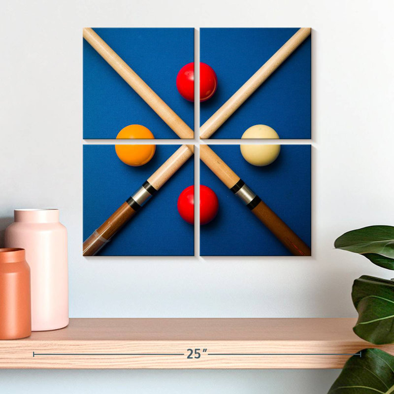 Senne Pool Ball And Sticks, 18" H x 18" W