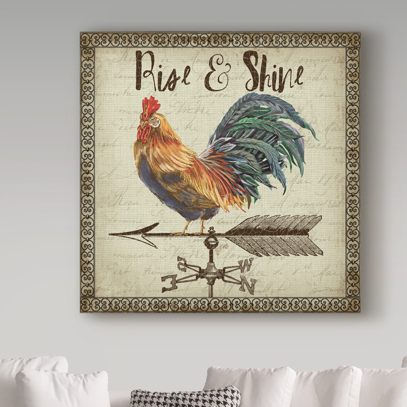 Deagen «Rustic Rooster Vane 4», impression sur toile tendue, H 35 po x l 35 po x P 2 po