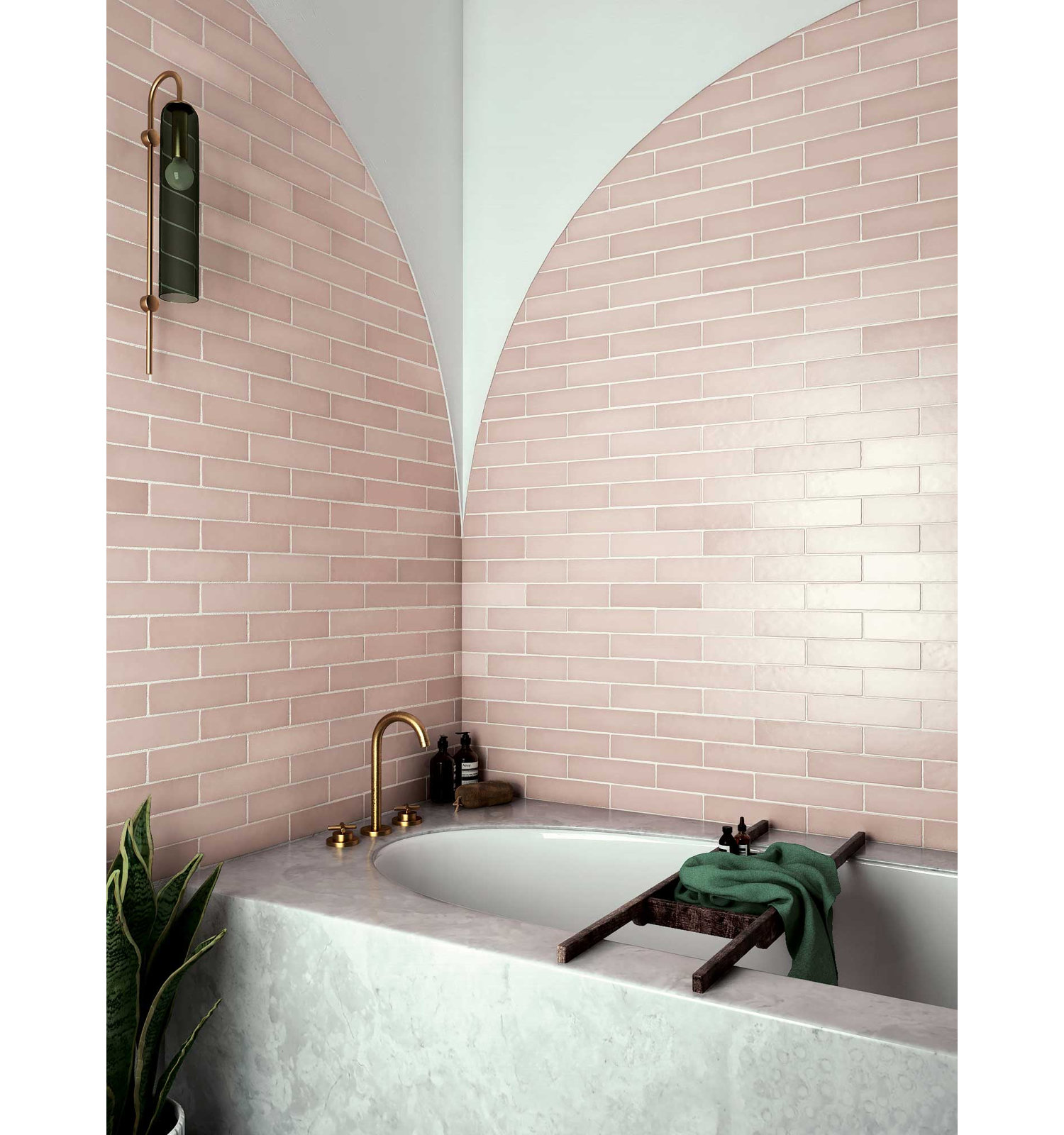 Makoto 2.5" x 10" Ceramic Tile, Momoiro Blush