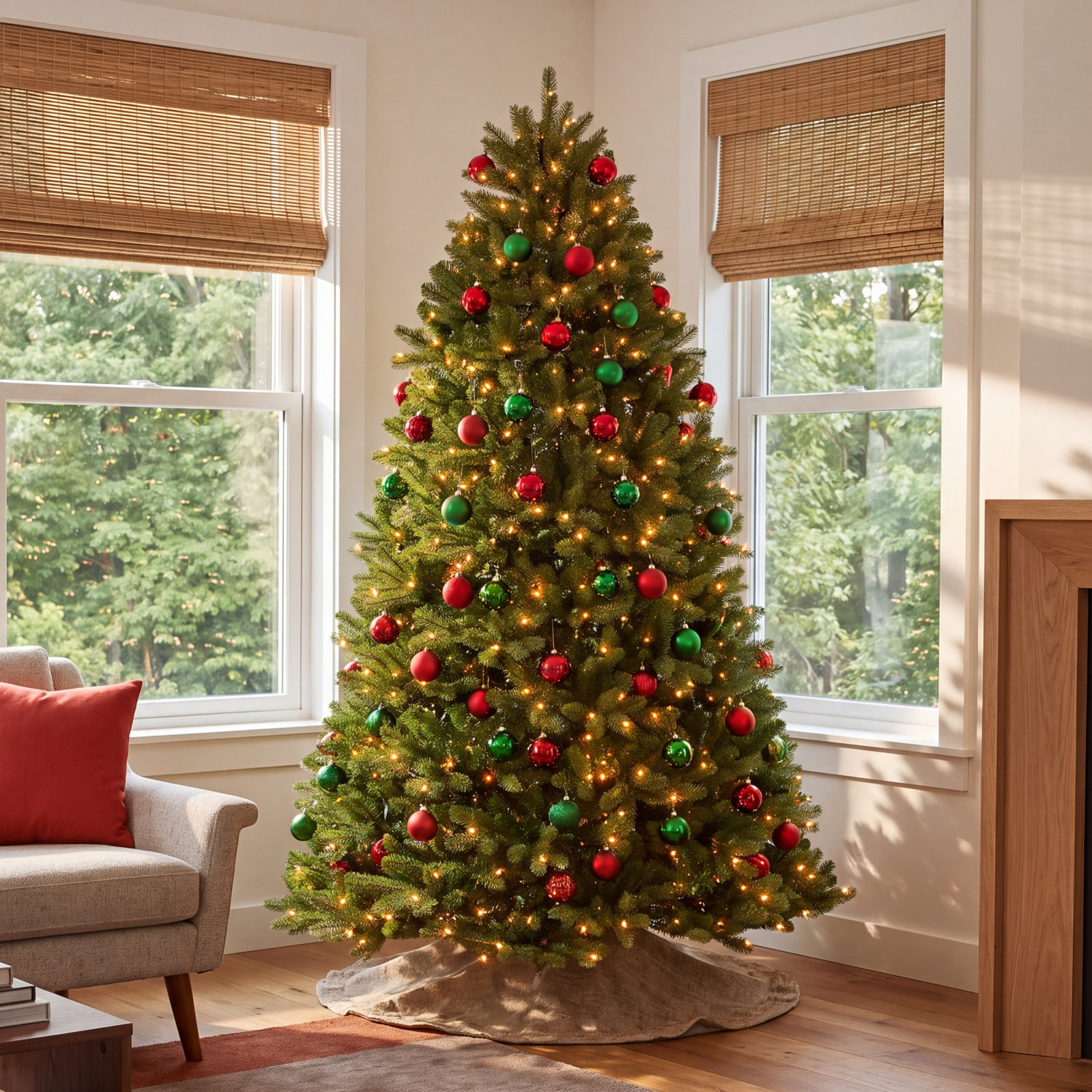 Pre-Lit Spruce Tree, 6' H