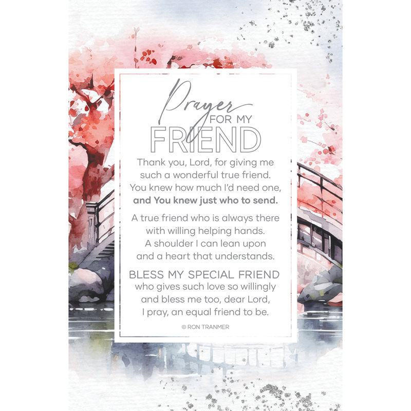 «Prayer For My Friend», plaque murale en bois avec chevalet et crochet - 6 po x 9 po