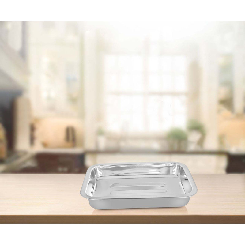 Stainless Steel Roasting Tray in Mirror Finish, Silver