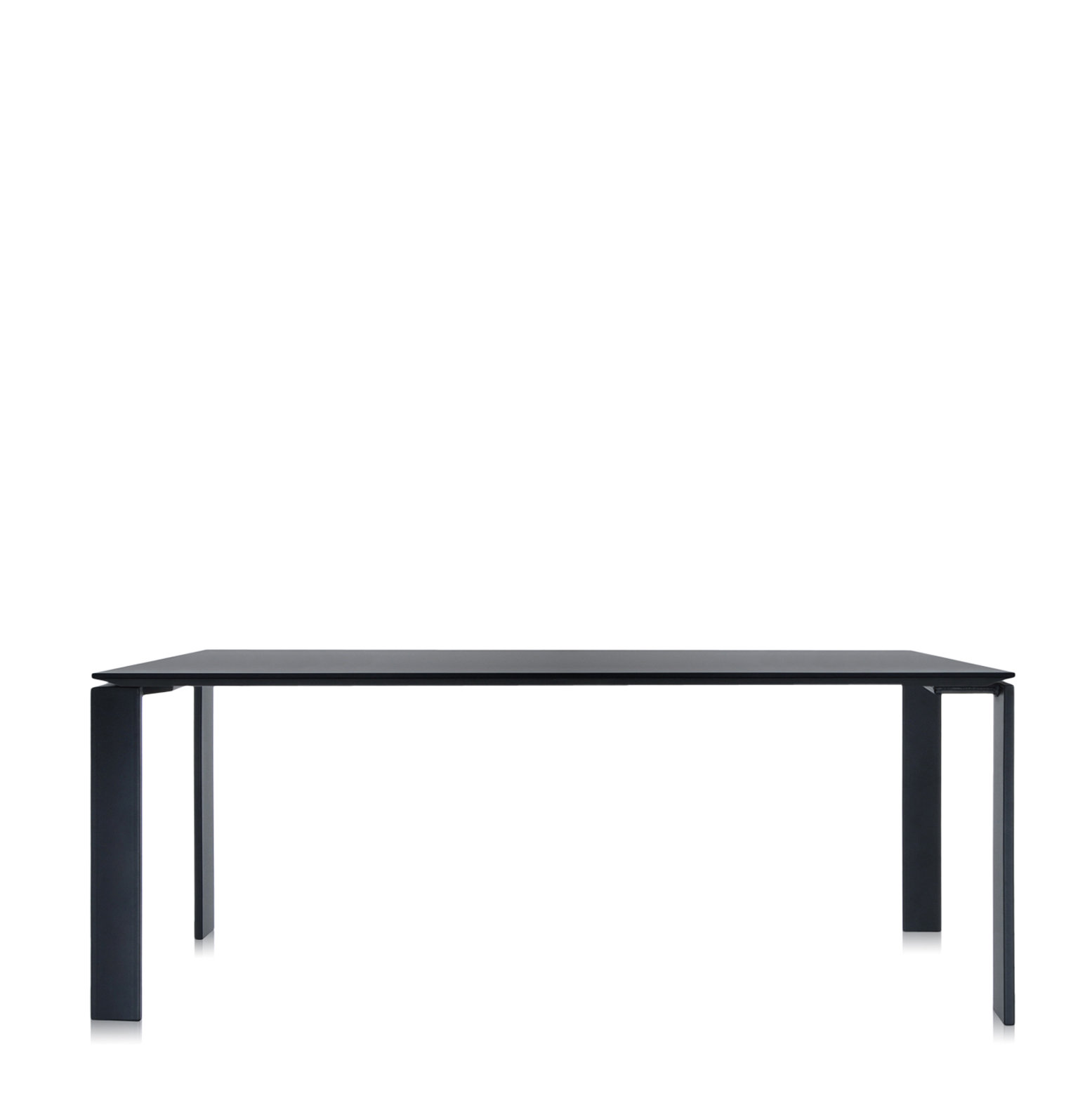Four Dining Table, 28" H x 75" W x 31" D, Black