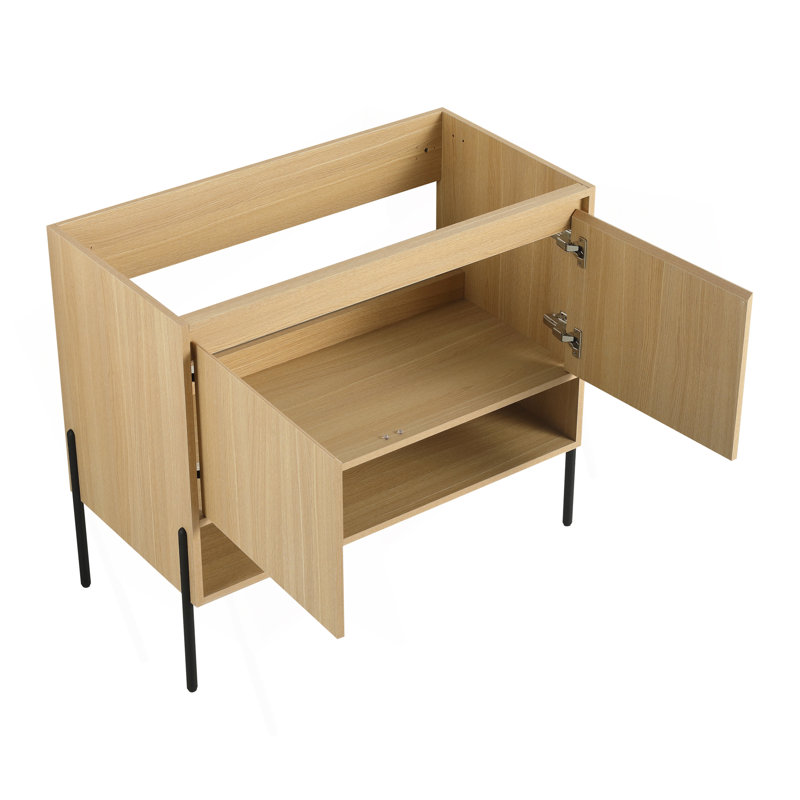Meuble-lavabo élégant avec lavabo en résine et structure en bois multi-couches