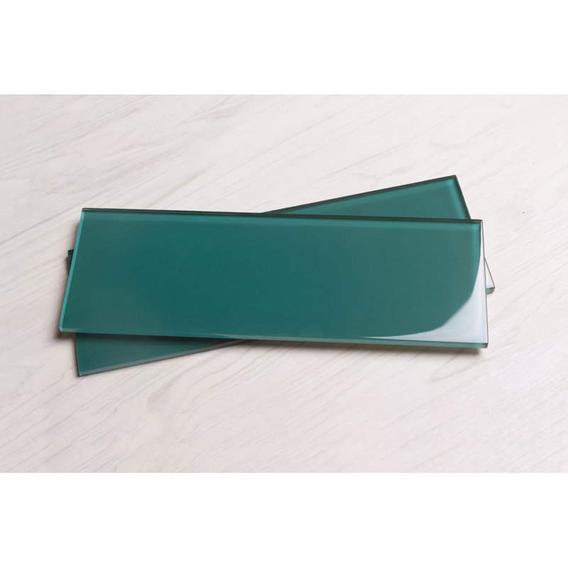 Premium 4" x 12" Glass Subway Tile, Teal