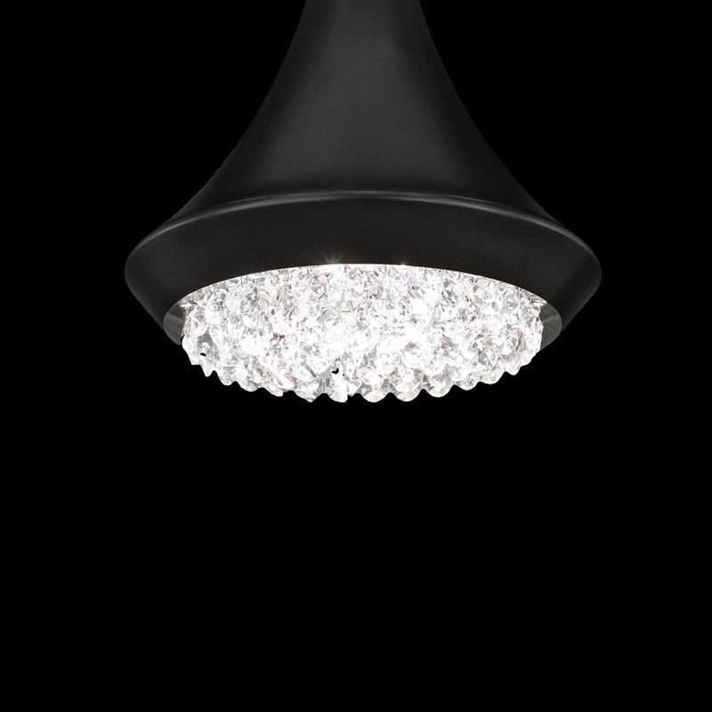 1 - Light LED Pendant, Black, 12" H x 8" W x 8" D
