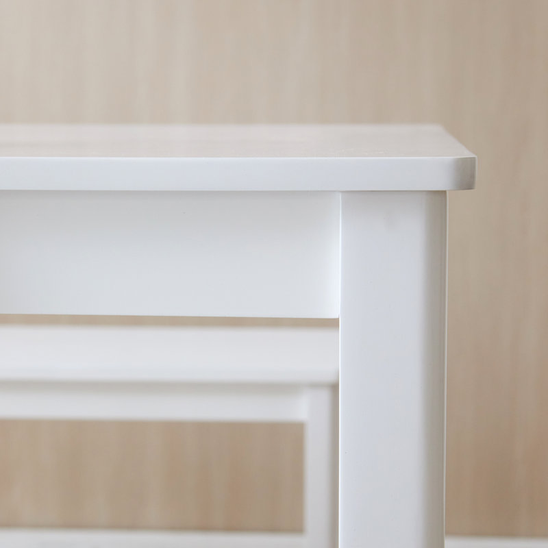 Davron 45.3" Modern Farmhouse Rectangular Wooden Dining Table, White/White