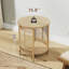 Petite table de bout ronde avec 2 espaces de rangement