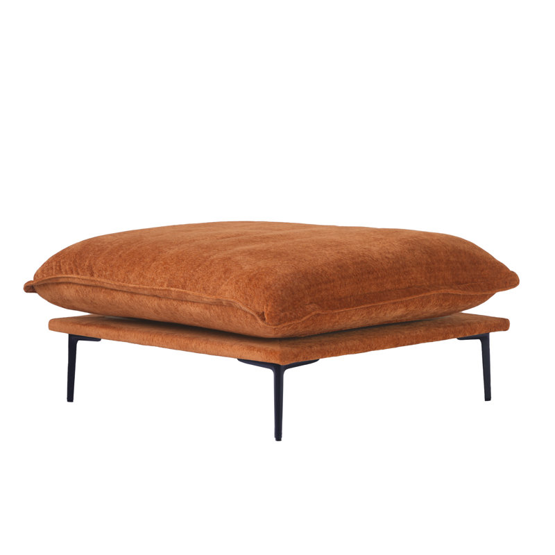 Repose-pieds en velours 39,37 po Traci, Orange