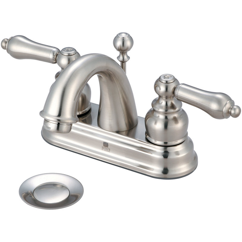 Brentwood Centerset Bathroom Faucet with Drain Assembly, Brushed Nickel