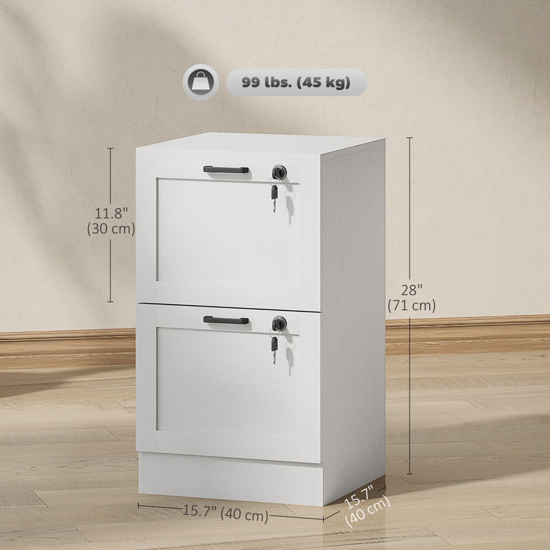 Classeur vertical 2 tiroirs Office, blanc