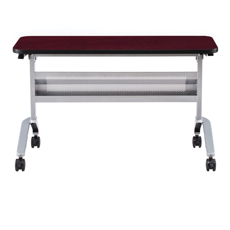 Table de formation Flip-N-Go rectangulaire, LPL, H 29 po x L 48 po x l 18 po, Acajou royal, Noir, noir, noir, noir