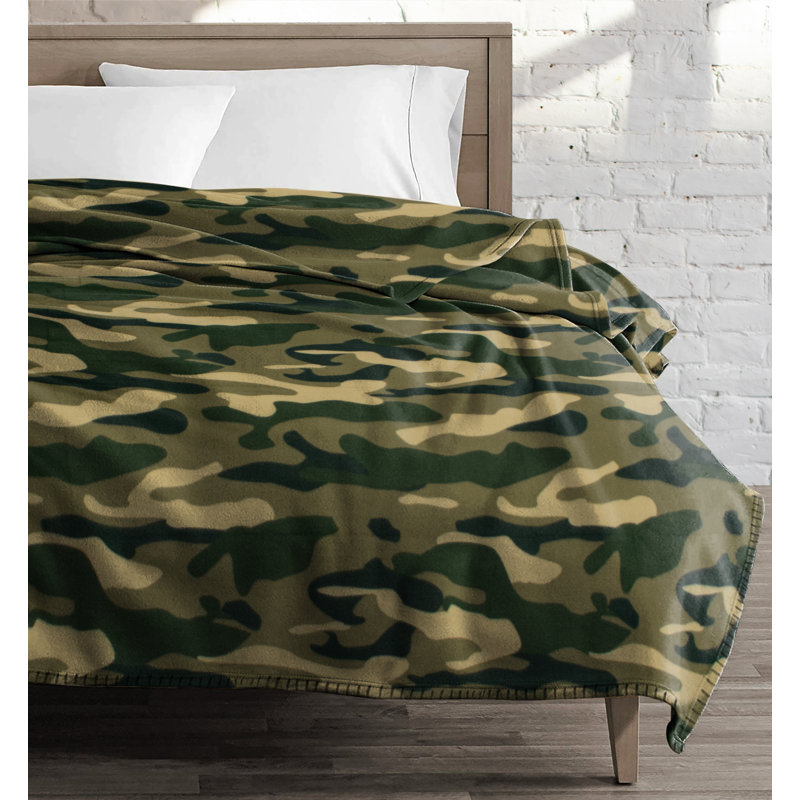 Satyana Soft Army Print Camouflage Blanket Throw