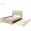 Lit plateforme double en velours avec lit gigogne