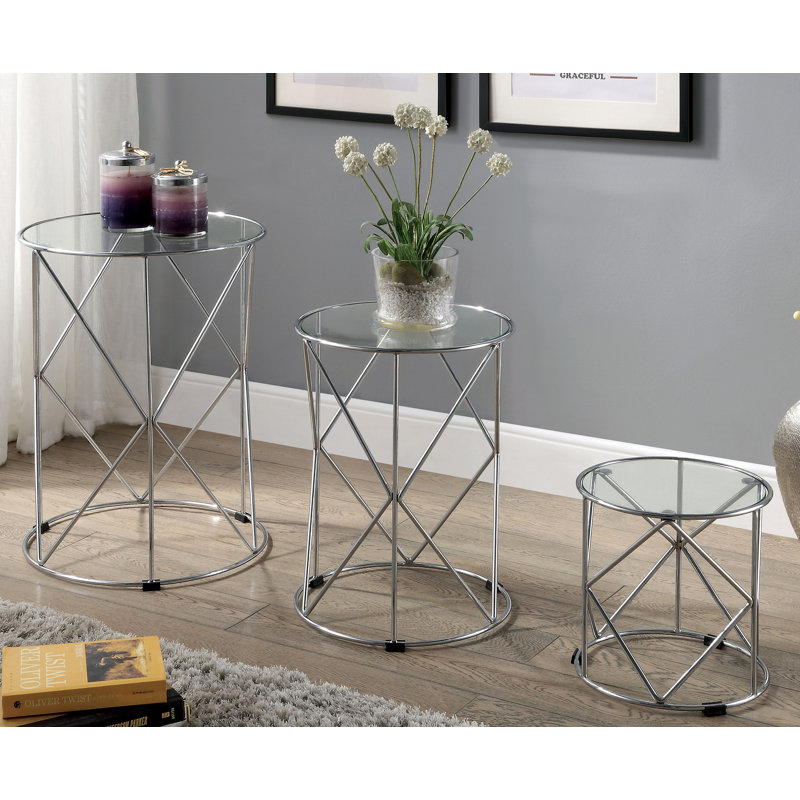 Nereine Glass Top Nesting Tables