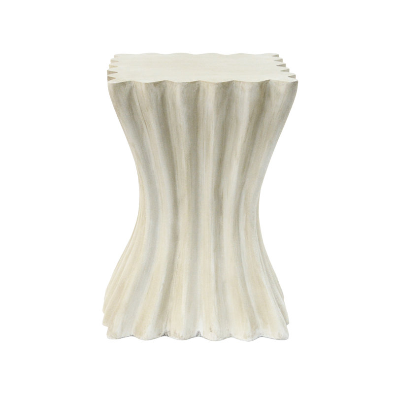 Cheynne MGO Archaistic Wavy Side Table, Cream