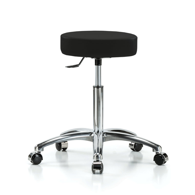 Tabouret médical PERCH | Hauteur du banc moyen: 20,5 à 28 po, Tissu noir