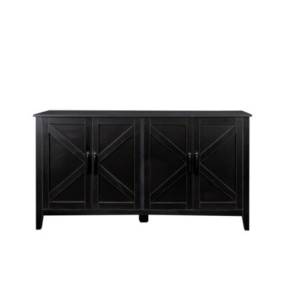Freestanding Cabinet with 4 Doors & 4 Open Shelves – Sideboard Storage Cabinet for Entryway, Living Room, Office & Bedroom by Latitude Run