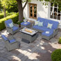 Denim Blue Cushion/Grey Frame/