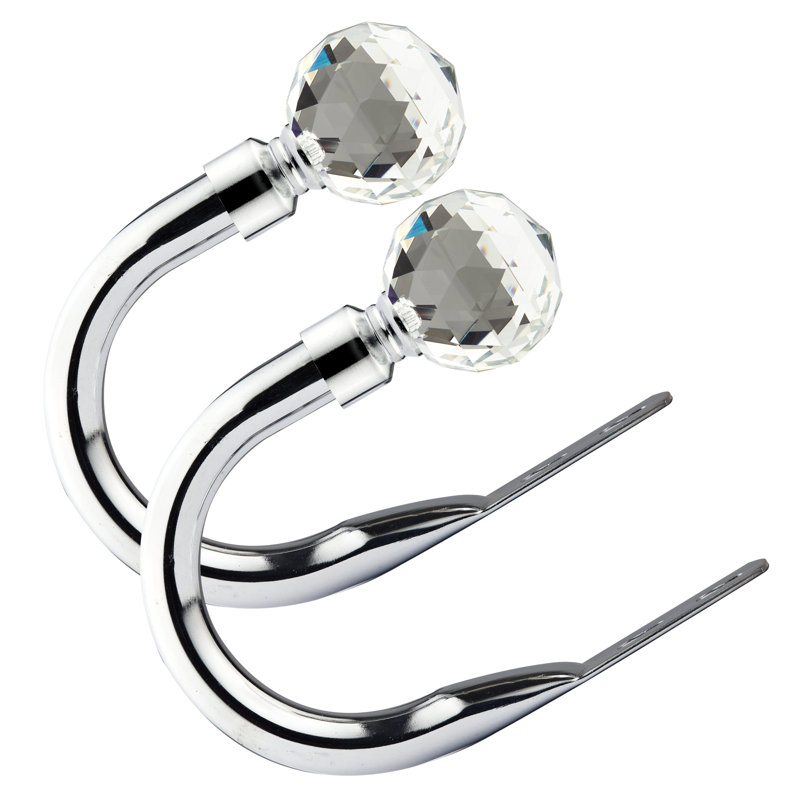 Crystal 20cm Curtain Holdback, Chrome