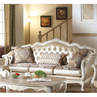 Stella II 84'' Faux Leather Sofa