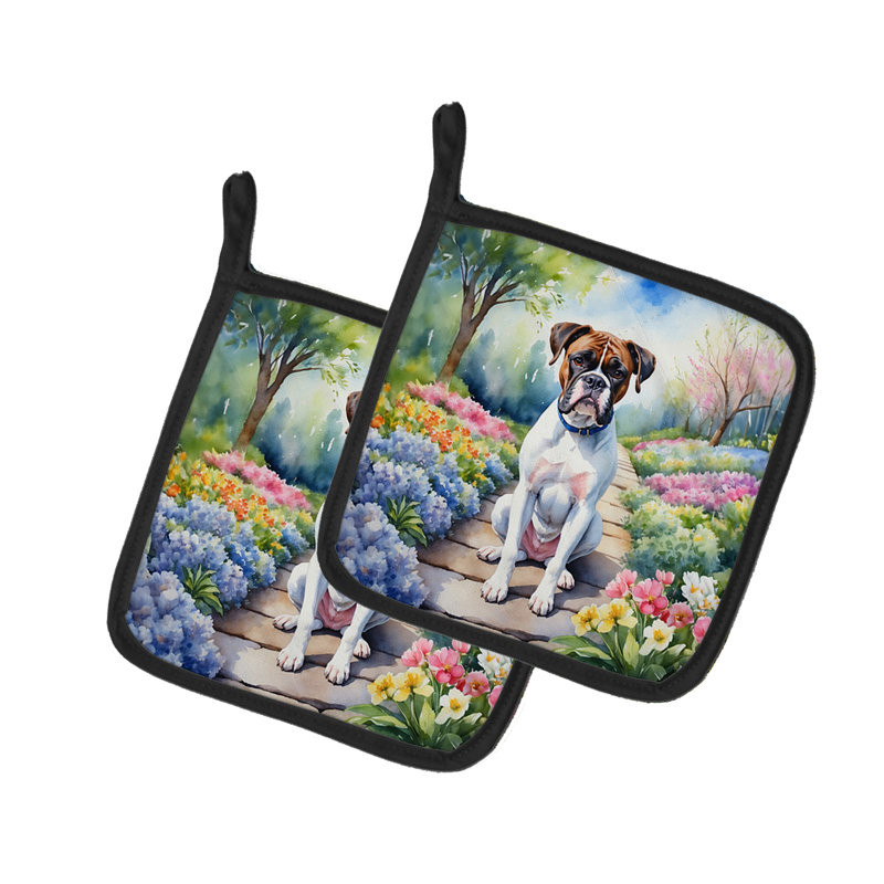 Caroline's Treasures Floral Polyester Potholder Set