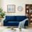 67" Mid Century Modern Loveseat Sofa, 2-Seater Velvet Tufted Love Seat Couch with Bolster Pillows, Golden Frosted Legs for Small Space, Living Room, Apartment, Bedroom-124662680