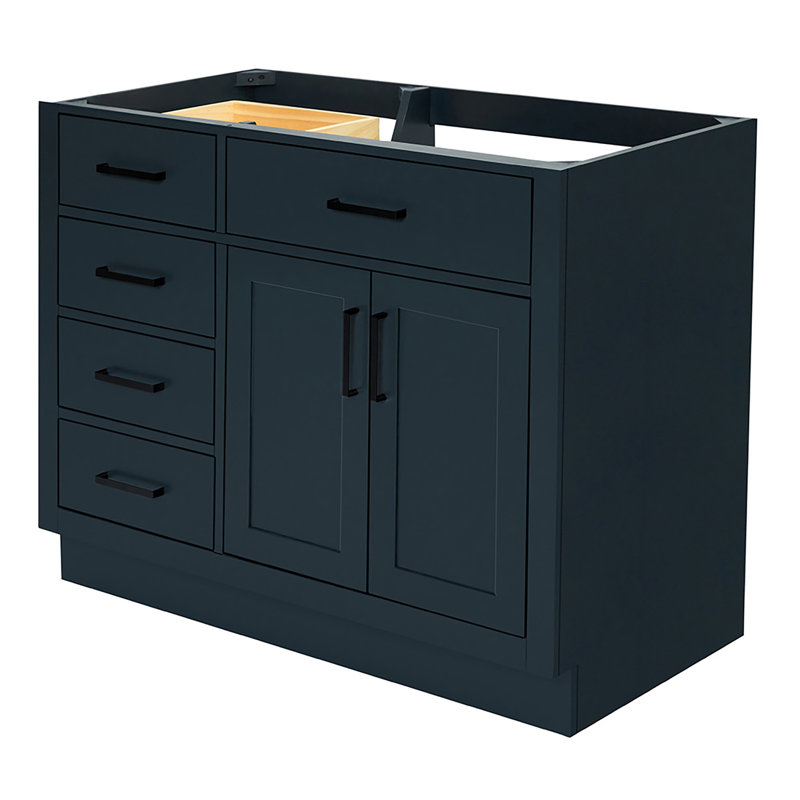 42" Single Bathroom Vanity Base only, Matte Black, Midnight Blue