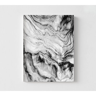 «Black Vain Abstract» par Jamie Phillip, reproduction d'art encadrée grise, très grande affiche abstraite, décoration murale salon moderne