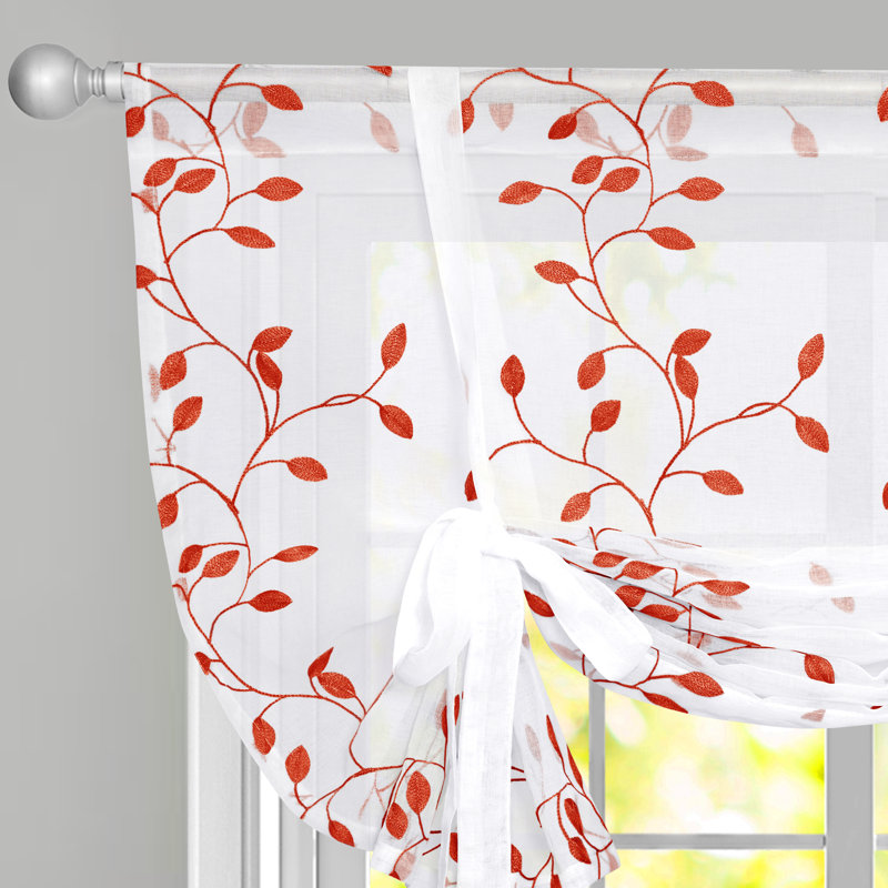Cantonnière transparente à passe-tringle, Orange