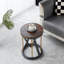 Abraham 12.59" W Rustic Tensegrity Round End Table